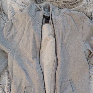 gray zip up sweater